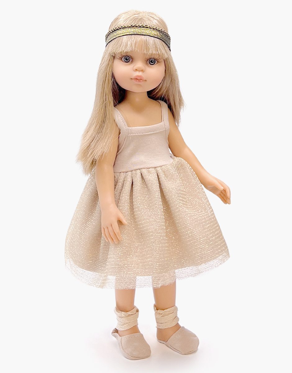 Amigas - Ensemble tutu Rosella doré avec chaussons de danse et diadème