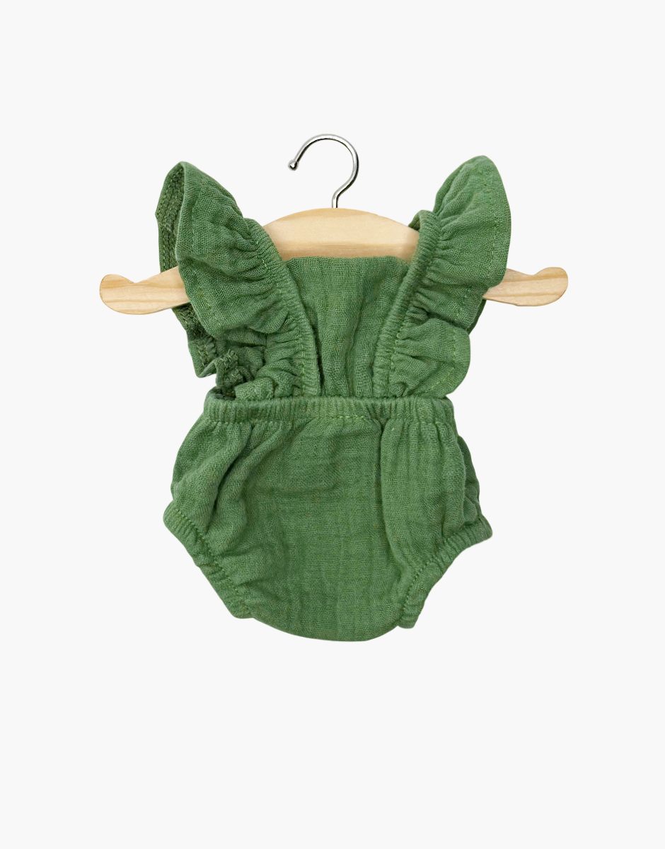 Barboteuse rétro Lou en gaze de coton ortie