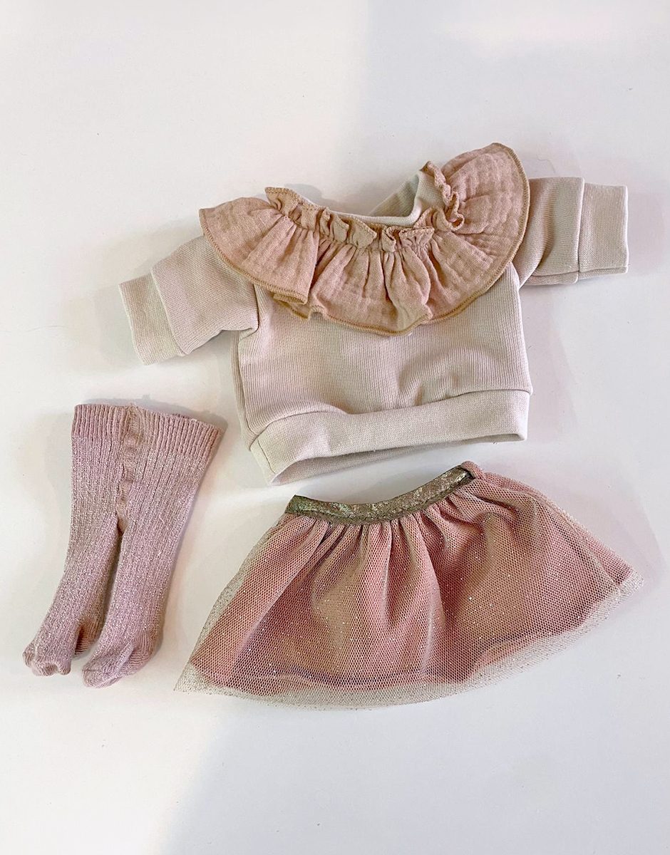 *Lot de vêtements GORDIS avec ensemble top Marion à collerette latté et tutu marsala pailleté