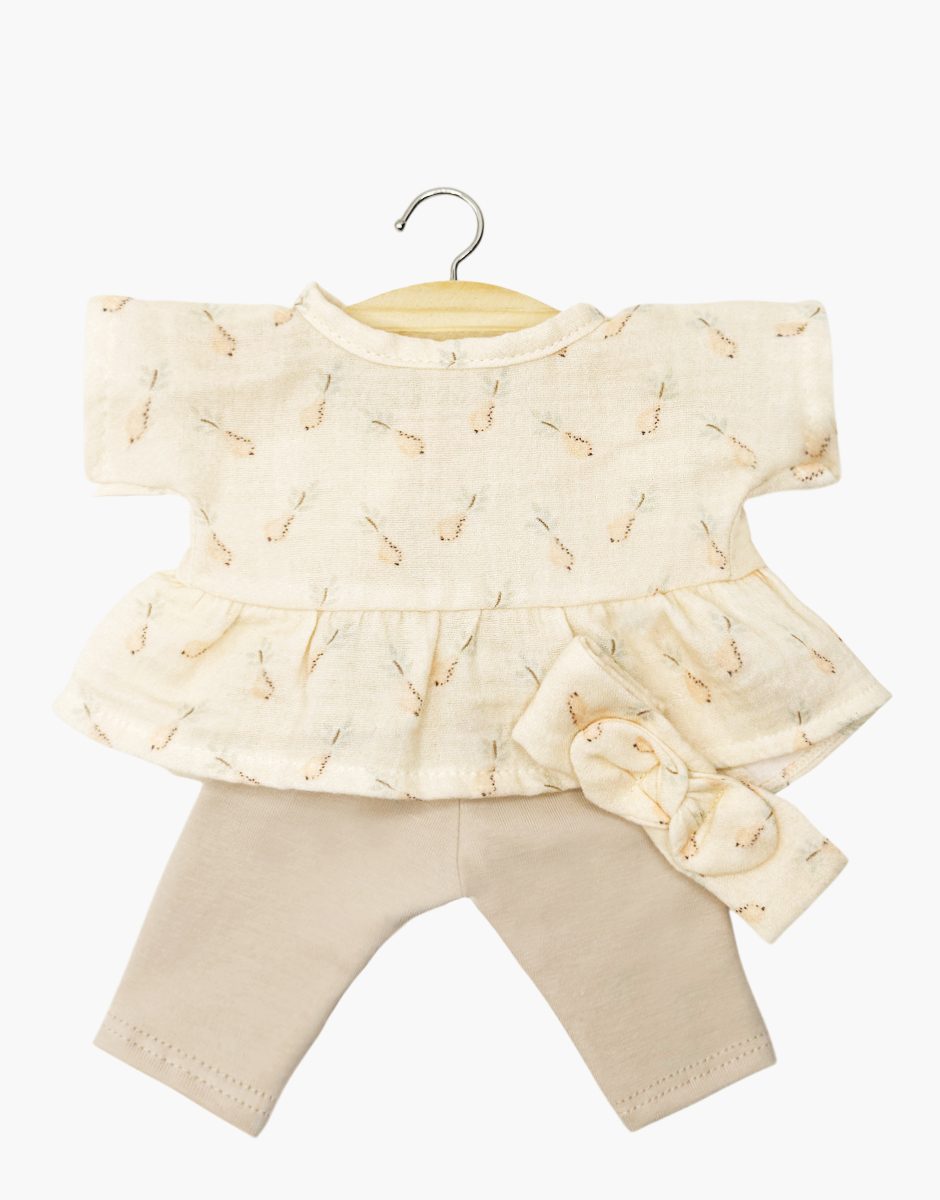 Babies - Ensemble top Ophélia en gaze de coton Hélène et legging lin avec headband
