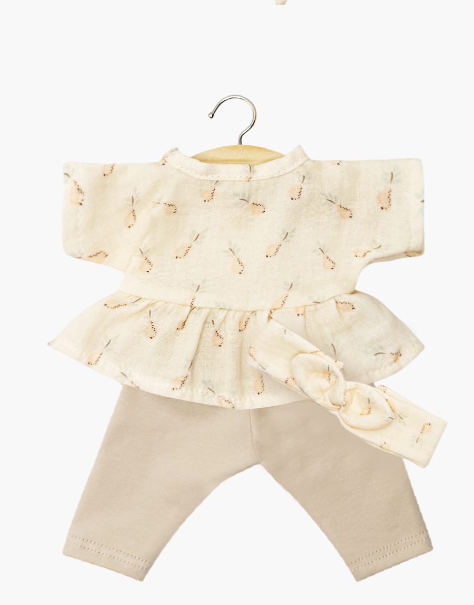 Ensemble top Ophélia en gaze de coton Hélène et legging lin avec headband