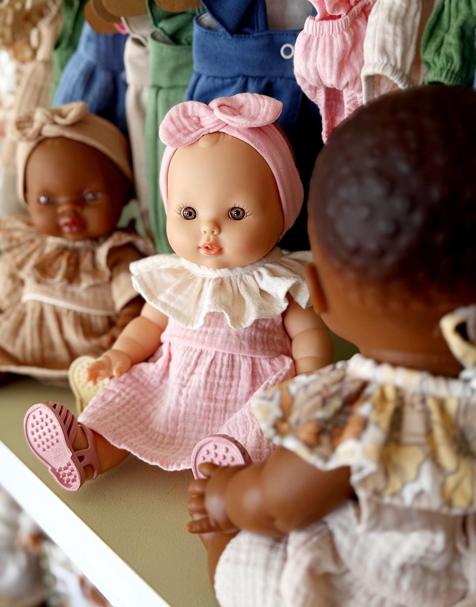 Lot de 2 collerettes gaze de coton skin / Éloïse pour poupées Minikane