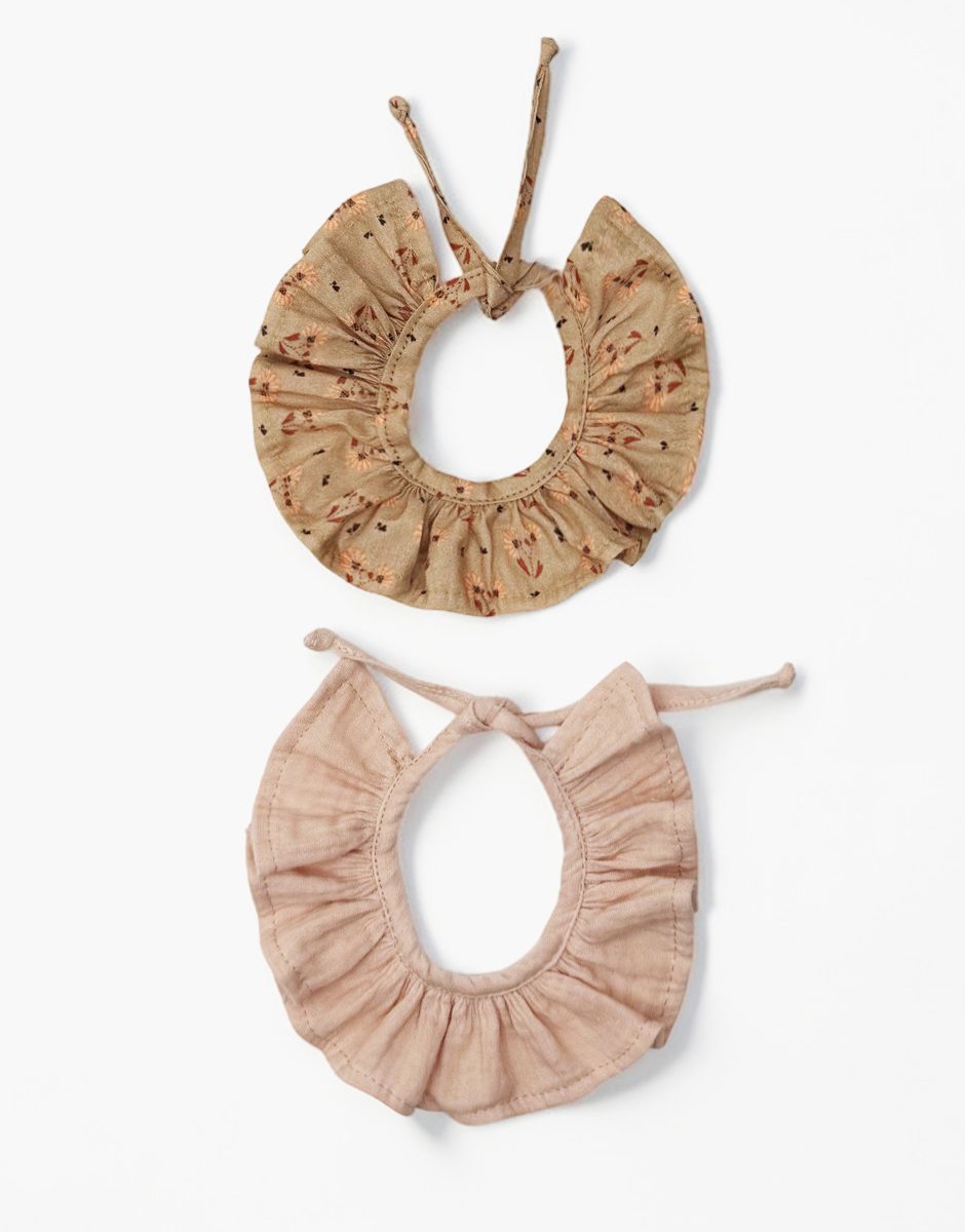 Lot de 2 collerettes gaze de coton skin / Éloïse pour poupées Minikane