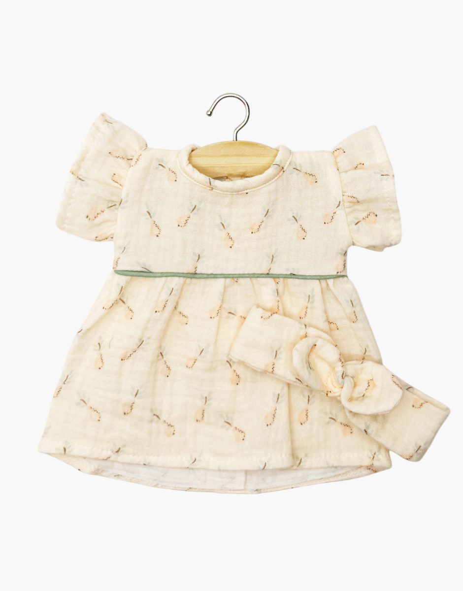 Robe Daisy et son headband à noeud rond en gaze de coton Hélène