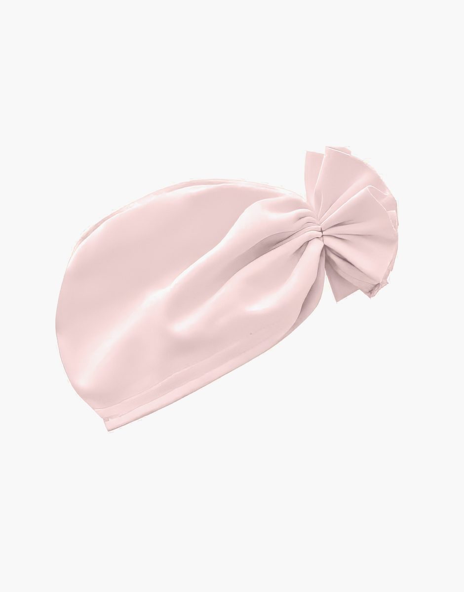 Turban fleur en jersey rose pâle
