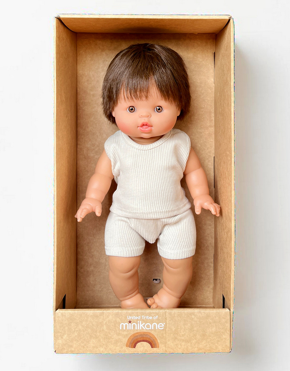 Jules, poupon Gordis 34cm habillé en dessous lin vendu avec sa boîte