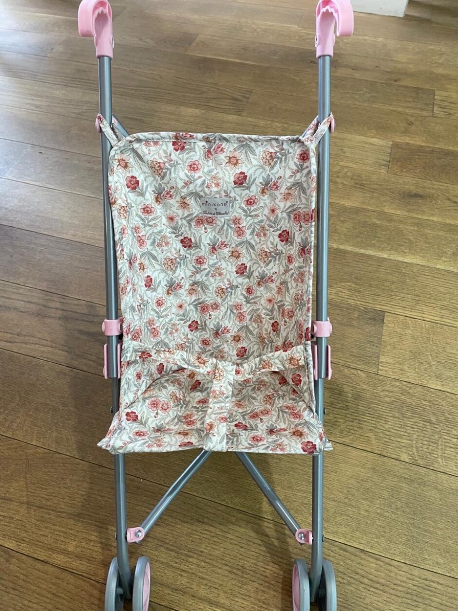 *Poussette poupée avec assise en coton fleuri Minikane X Tartine et Chocolat