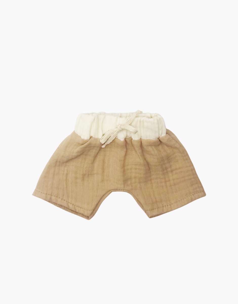 Short de bain Vito en gaze de coton latté / écru