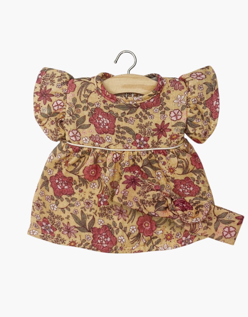 Robe Daisy et son headband à noeud rond en gaze de coton Bal d'automne