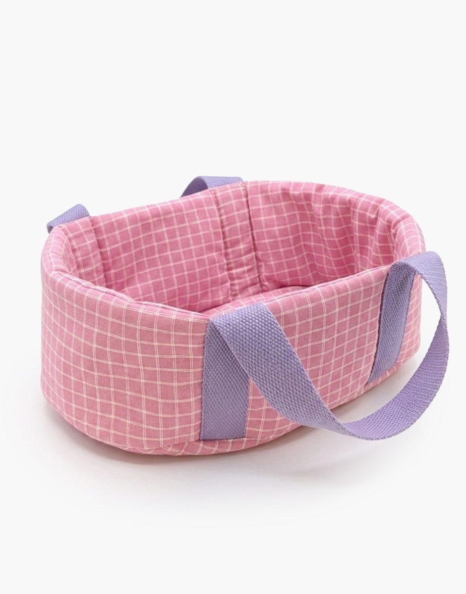 Couffin pour poupées Mini Panchas à carreaux rose