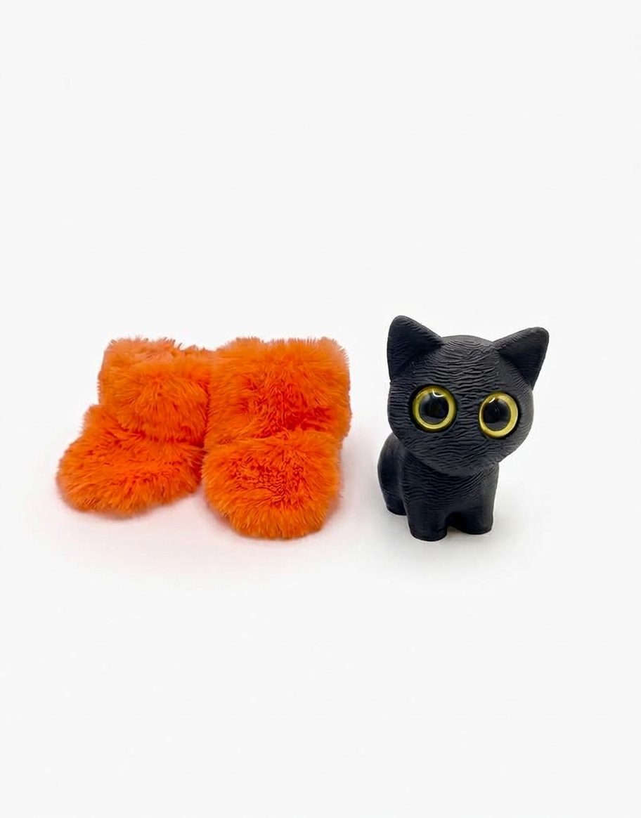 Lot accessoires citrouille d'Halloween Mini Panchas et son mini jouet chat noir