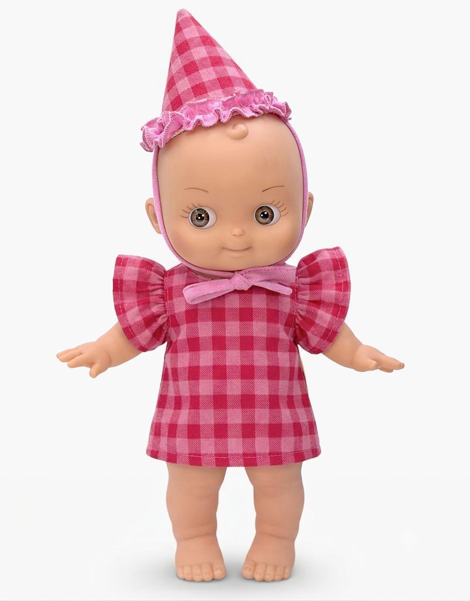 Ninon en fête et son ensemble Vichy cerise