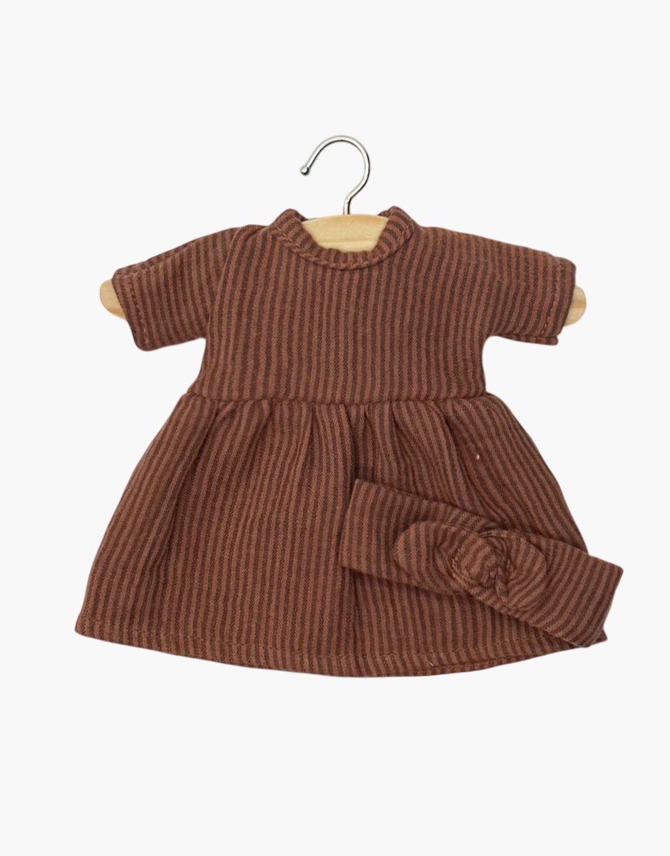 Amigas - Robe Faustine et son headband en gaze de coton rayé Zéphyr